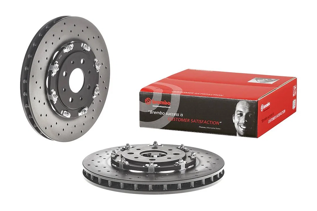09B08513C02 – BREMBO Brake Rotor, Vented Cross Drilled One Piece Design Wheel Bolt Pattern 4 x 98 Millimeter 305 Mill...